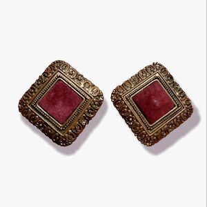 Diamond framed snap earrings